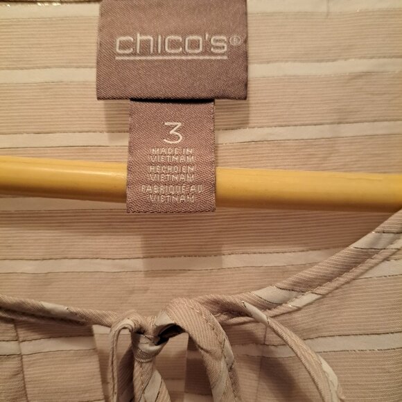 Chico's Natural Colored Blouse-Size 3 (XL/16) - Picture 3 of 3